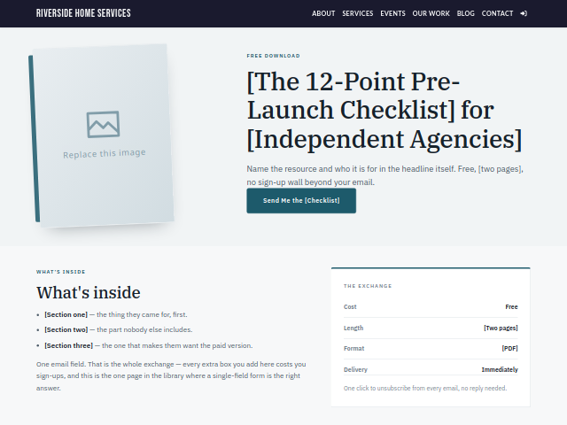 Lead Magnet — Resource Download template