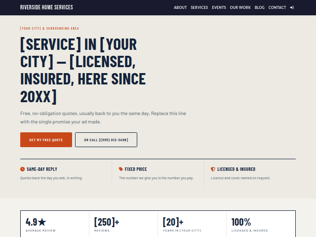 Local Service — Free Quote (Ads) template