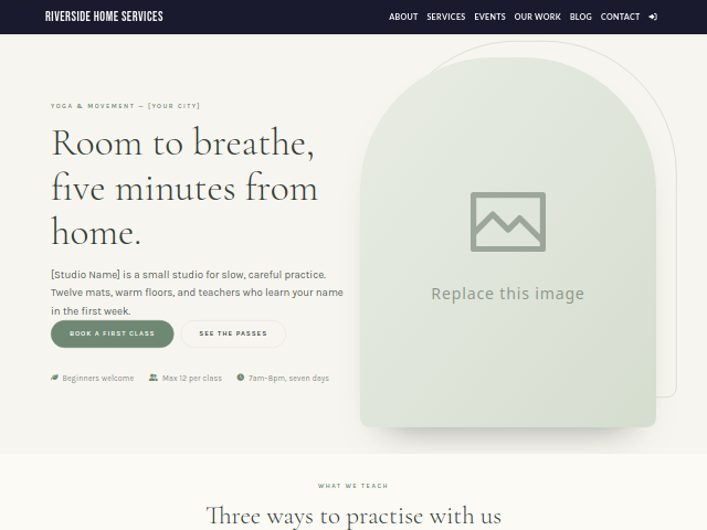 Wellness Studio — Yoga & Movement template