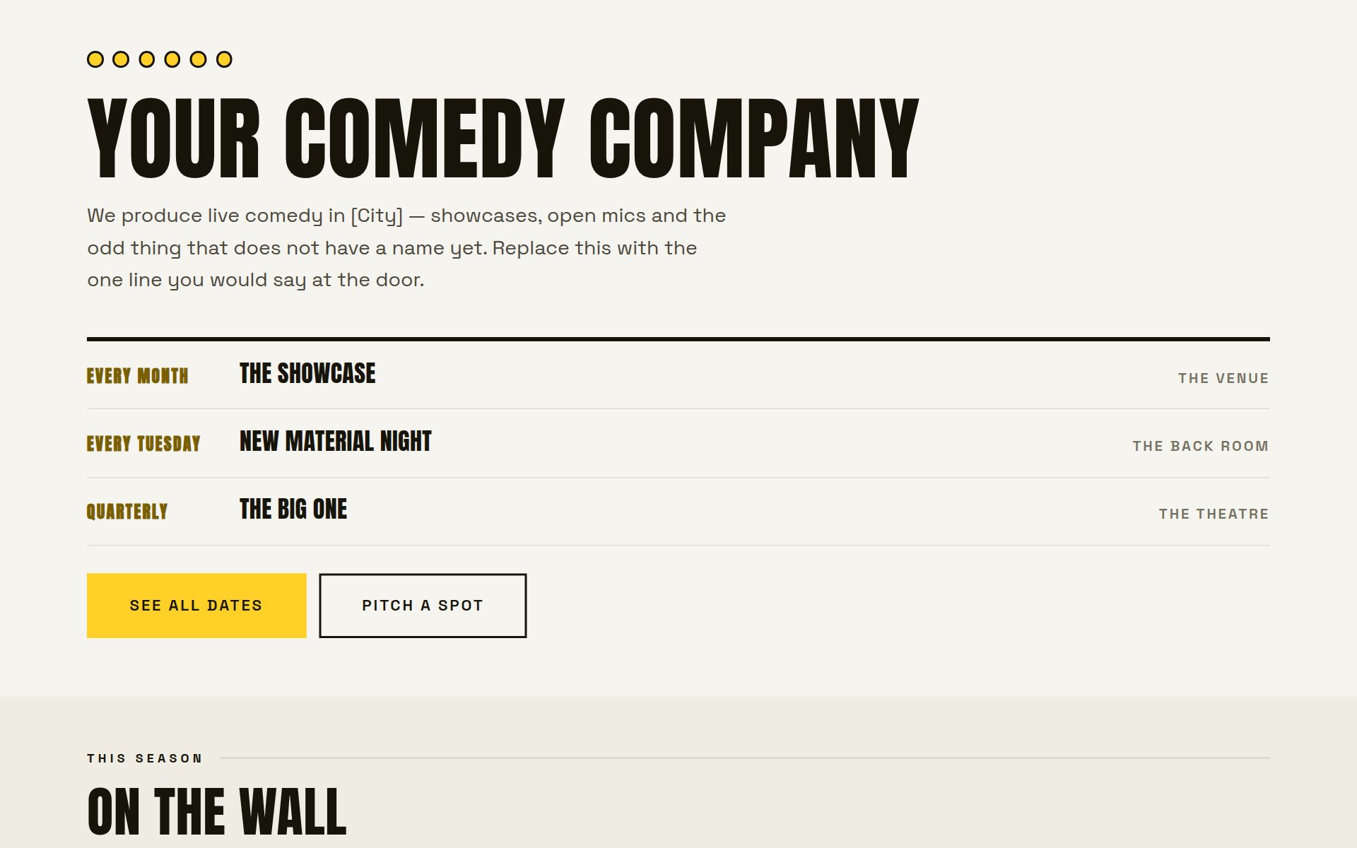 The Comedy Producer template